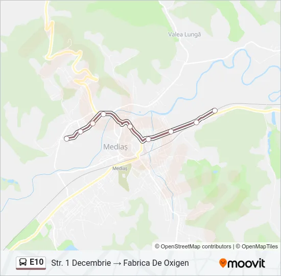 E10 Bus Line Map