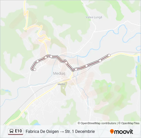 E10 Bus Line Map