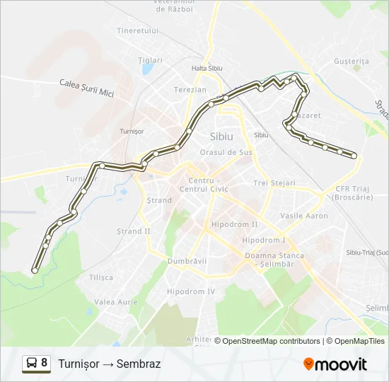 8 Bus Line Map