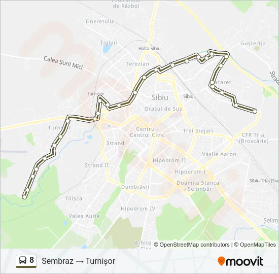 8 Bus Line Map