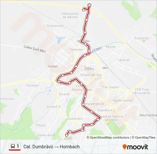 1 Bus Line Map