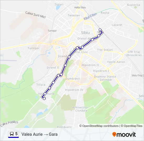 5 Bus Line Map