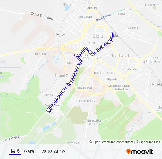 5 Bus Line Map