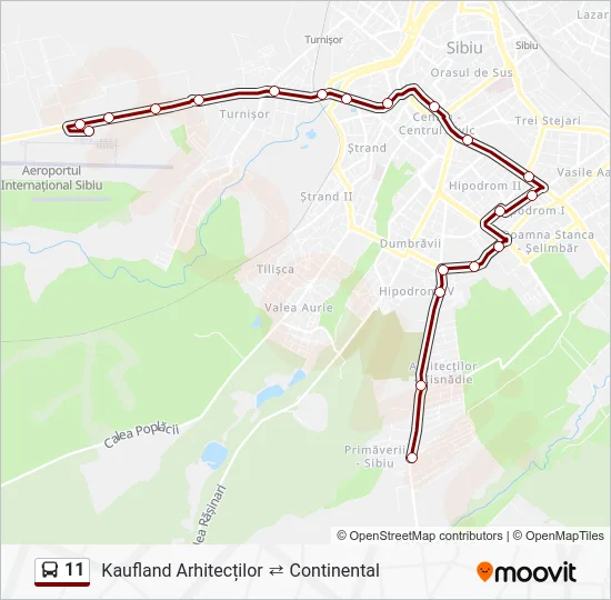 Traseu 11 Program Sta ii H r i Cartier Prim verii Aeroport 