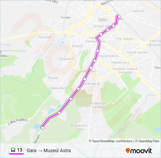 13 Bus Line Map