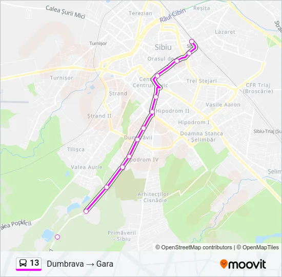 13 Bus Line Map