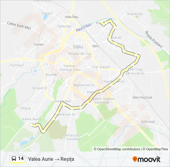 14 Bus Line Map