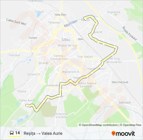 14 Bus Line Map