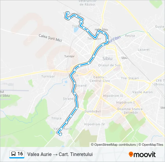16 Bus Line Map