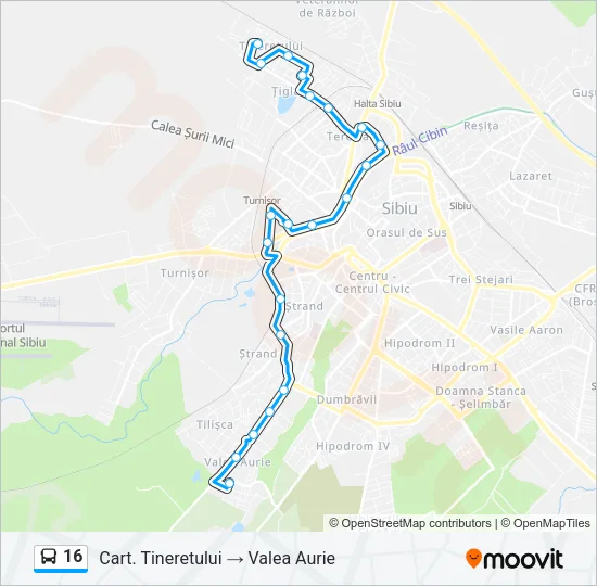 16 Bus Line Map