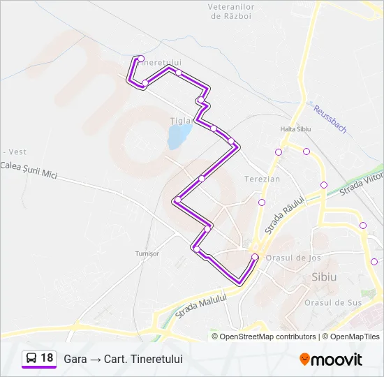 18 Bus Line Map