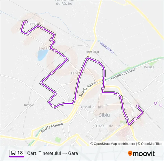 18 Bus Line Map