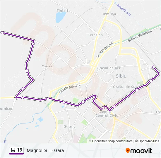 19 Bus Line Map