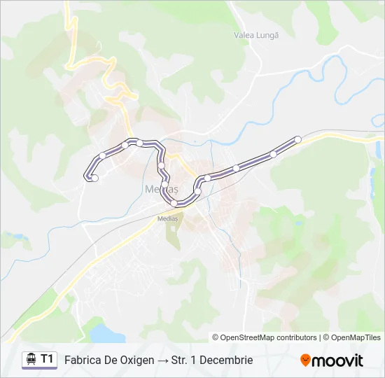 T1 Trolleybus Line Map