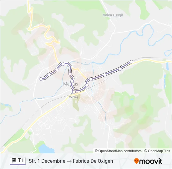 T1 Trolleybus Line Map