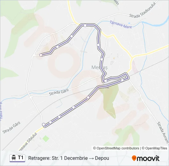T1 Trolleybus Line Map