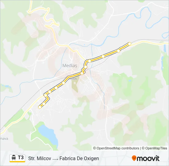 T3 Trolleybus Line Map