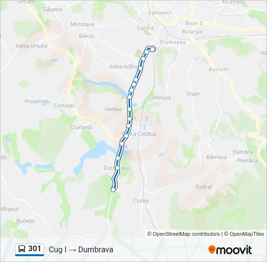 301 Bus Line Map
