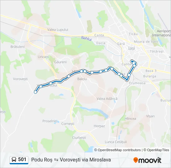 501 Bus Line Map