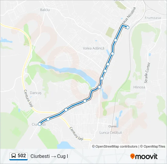 502 Bus Line Map