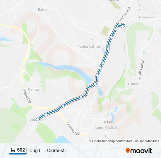 502 Bus Line Map