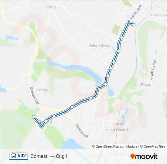 502 Bus Line Map