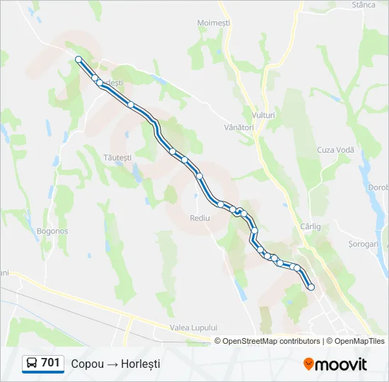 701 Bus Line Map