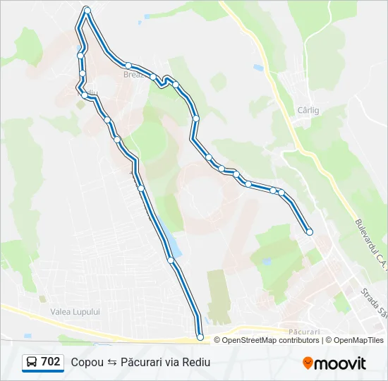 702 Bus Line Map