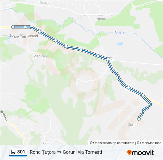 801 Bus Line Map
