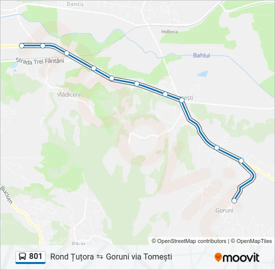 801 Bus Line Map