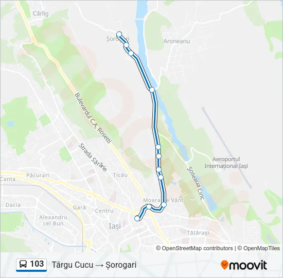 103 Bus Line Map