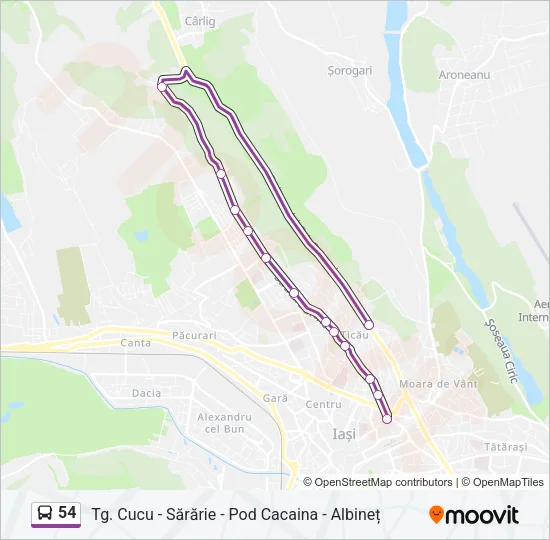54 Bus Line Map
