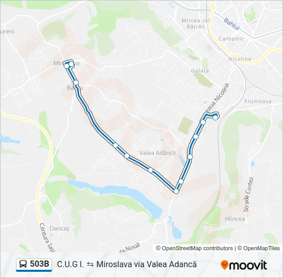 503B Bus Line Map