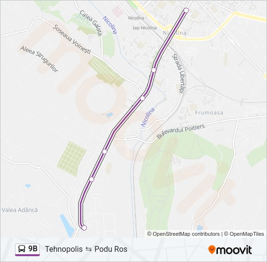 9B Bus Line Map