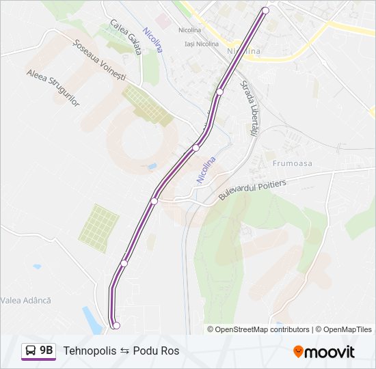 9B Bus Line Map
