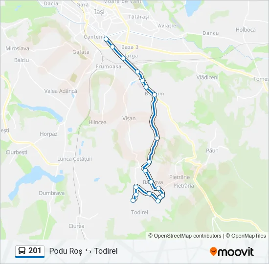 201 Bus Line Map