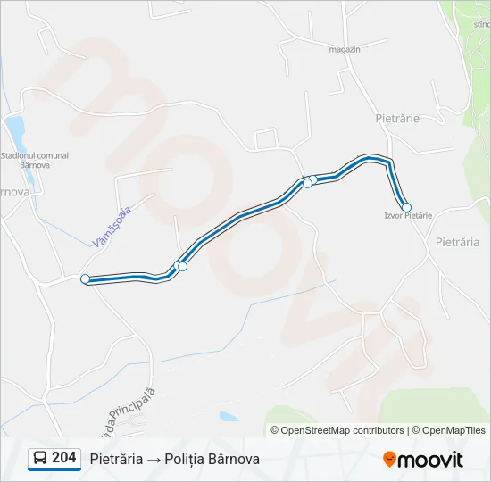 204 Bus Line Map