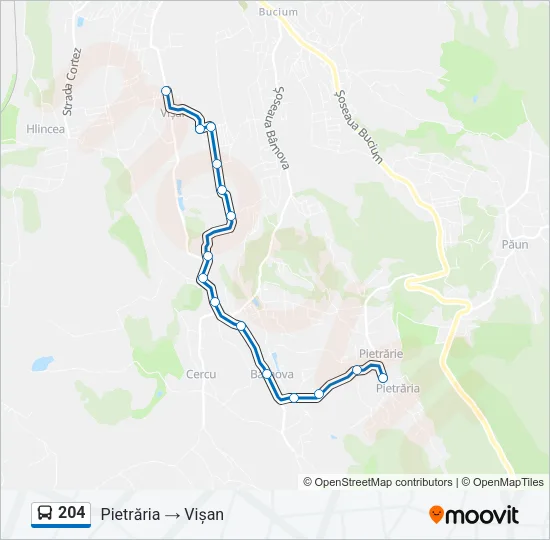 204 Bus Line Map