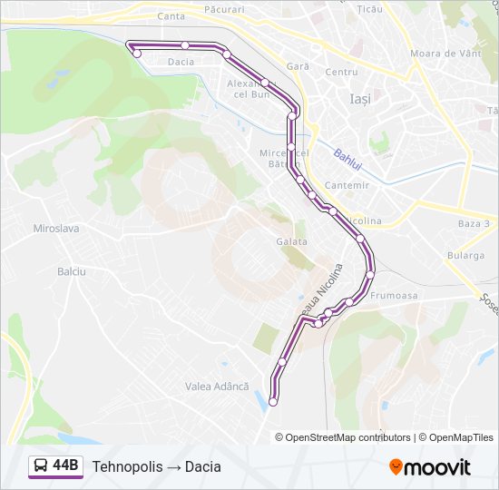 44B Bus Line Map