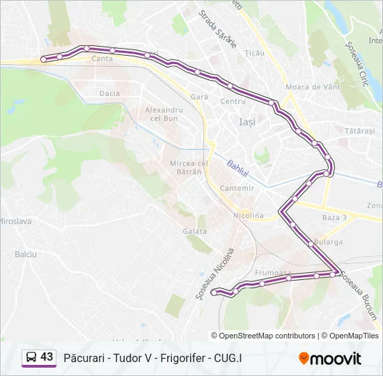 43 Bus Line Map