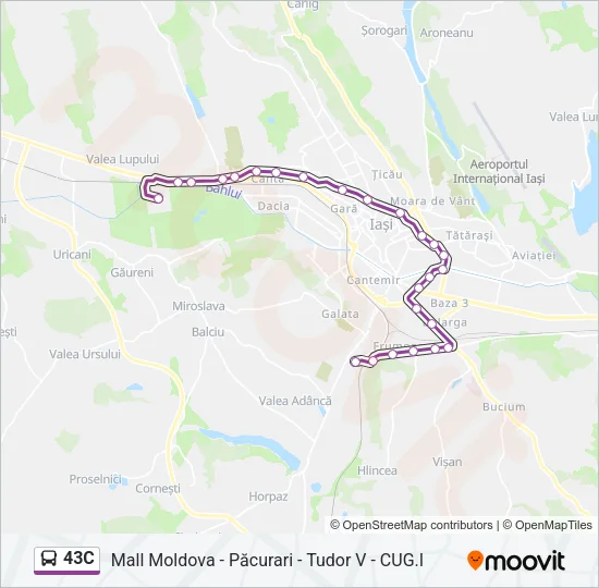 43C Bus Line Map