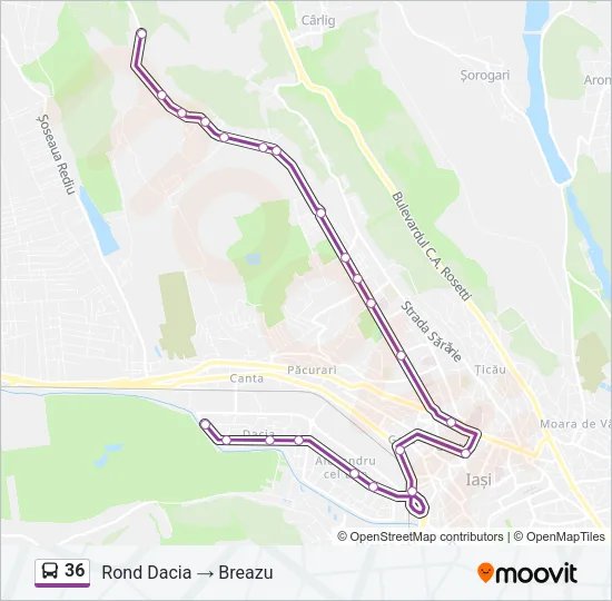 36 Bus Line Map