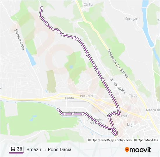 36 Bus Line Map