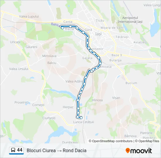 44 Bus Line Map