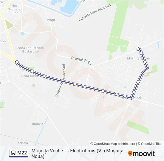 M22 Bus Line Map