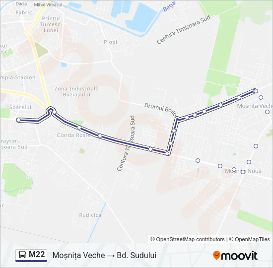 M22 Bus Line Map