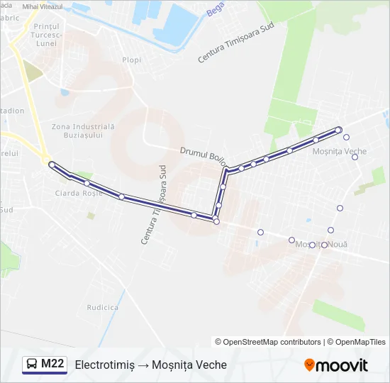 M22 Bus Line Map