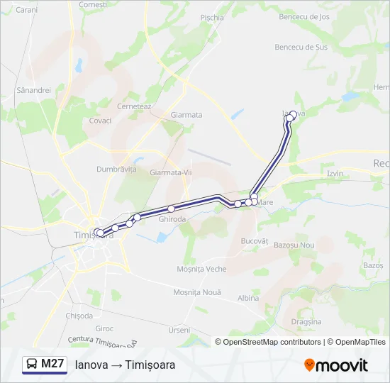 M27 Bus Line Map