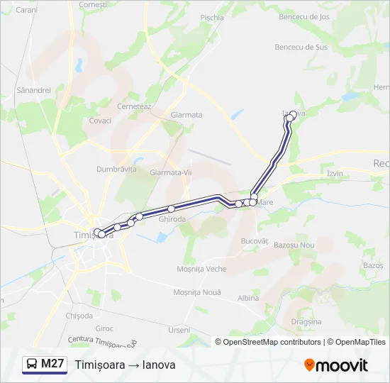 M27 Bus Line Map
