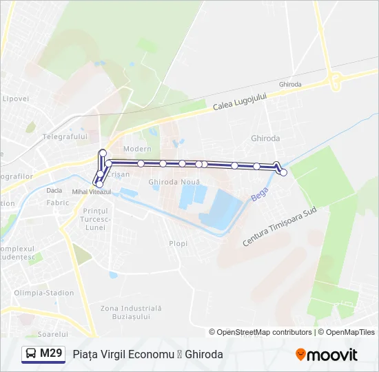 M29 Bus Line Map